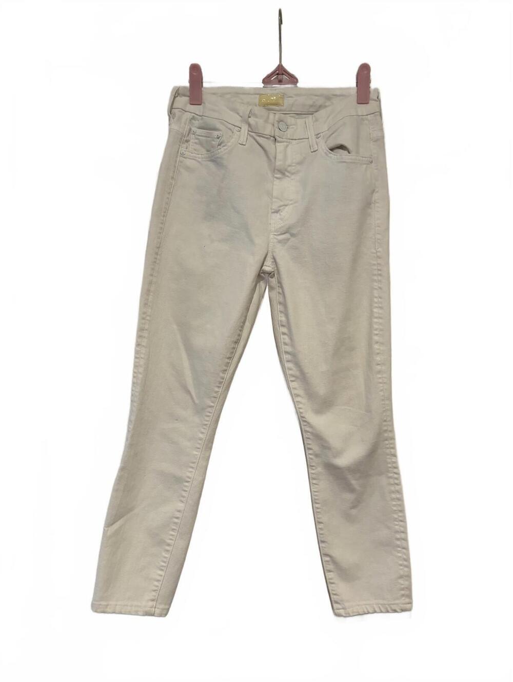 Women's size 27‎ white Mother stretchy jeans #91.
